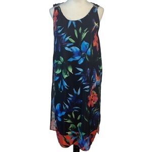 Signature Collection women’s black tropical print maxi dress Size Medium